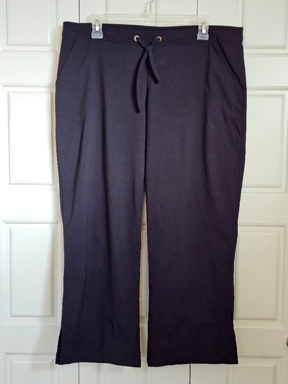 prAna Black Stretch Drawstring Pants Women’s M Straight Leg Travel Casual